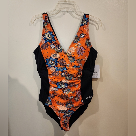 NWT Dolfin Swimwear Aqua Shape Drape Front Sweet Escape Panel and Black Size 18 - Picture 4 of 15